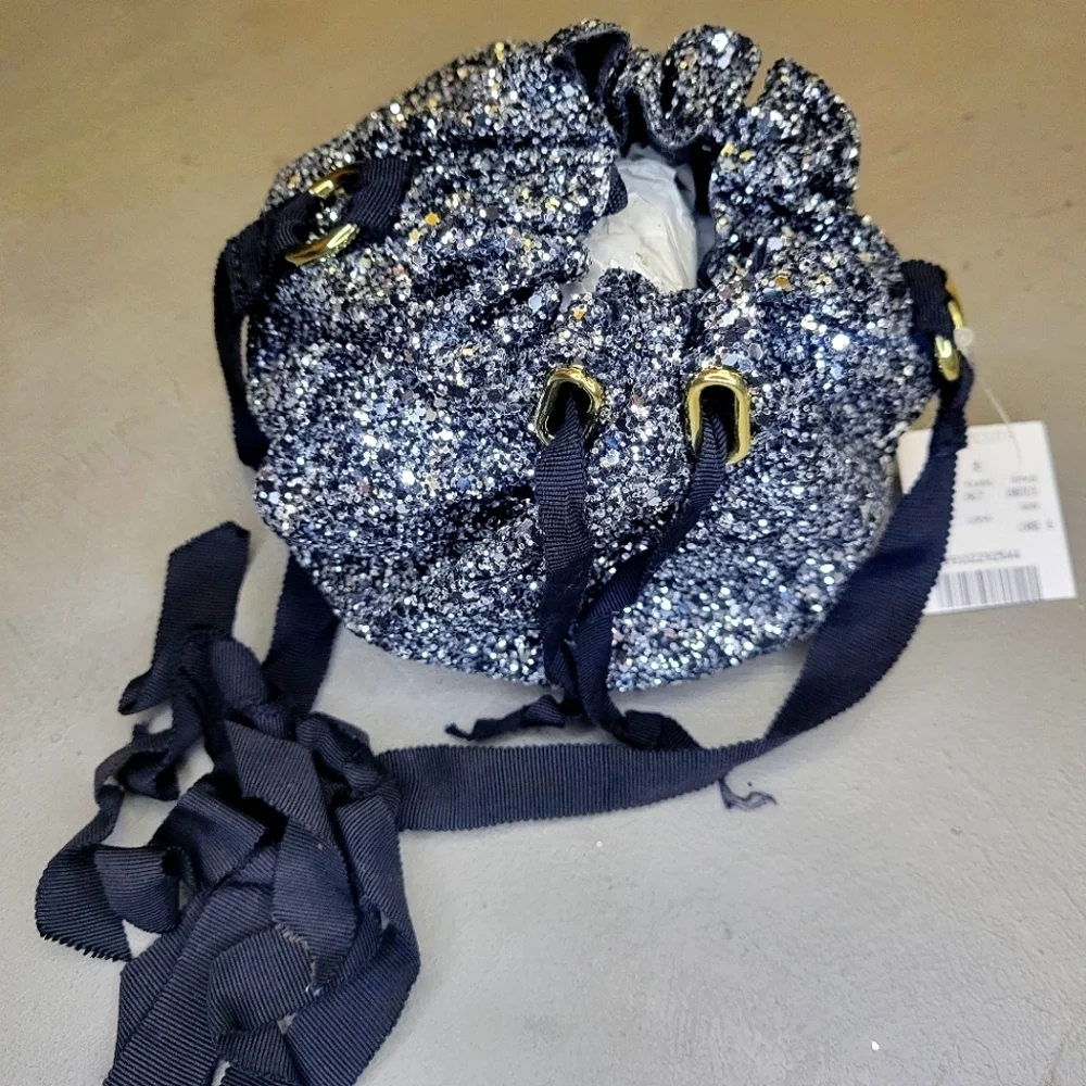 [BNIB] [NWT] Crewcuts Glitters Grosgrain Ribbon Drawstring Bucket Bag